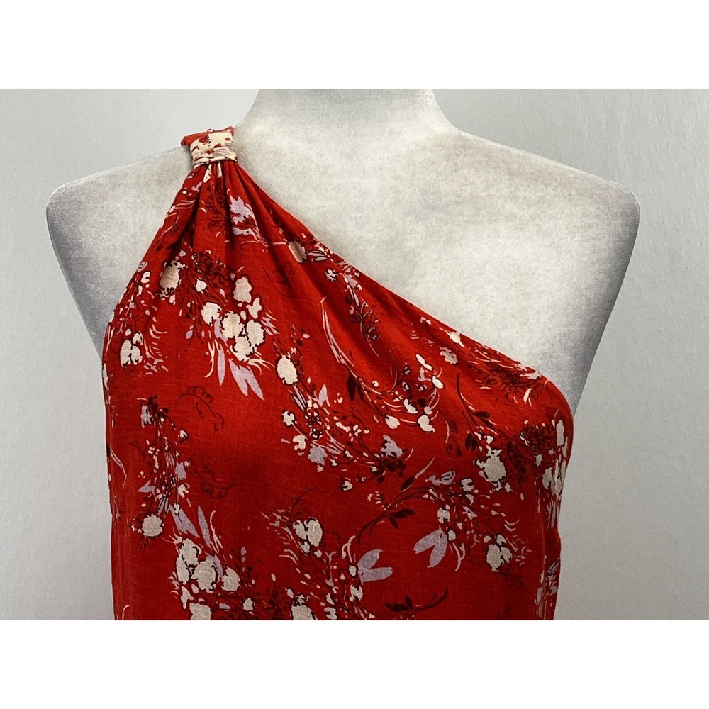 Free People All Mine Linen Blend Mini Dress Womens XS One Shoulder Babydoll Boho - Picture 5 of 8
